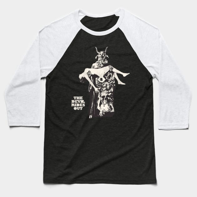 The Devil Rides Out Baseball T-Shirt by darklordpug